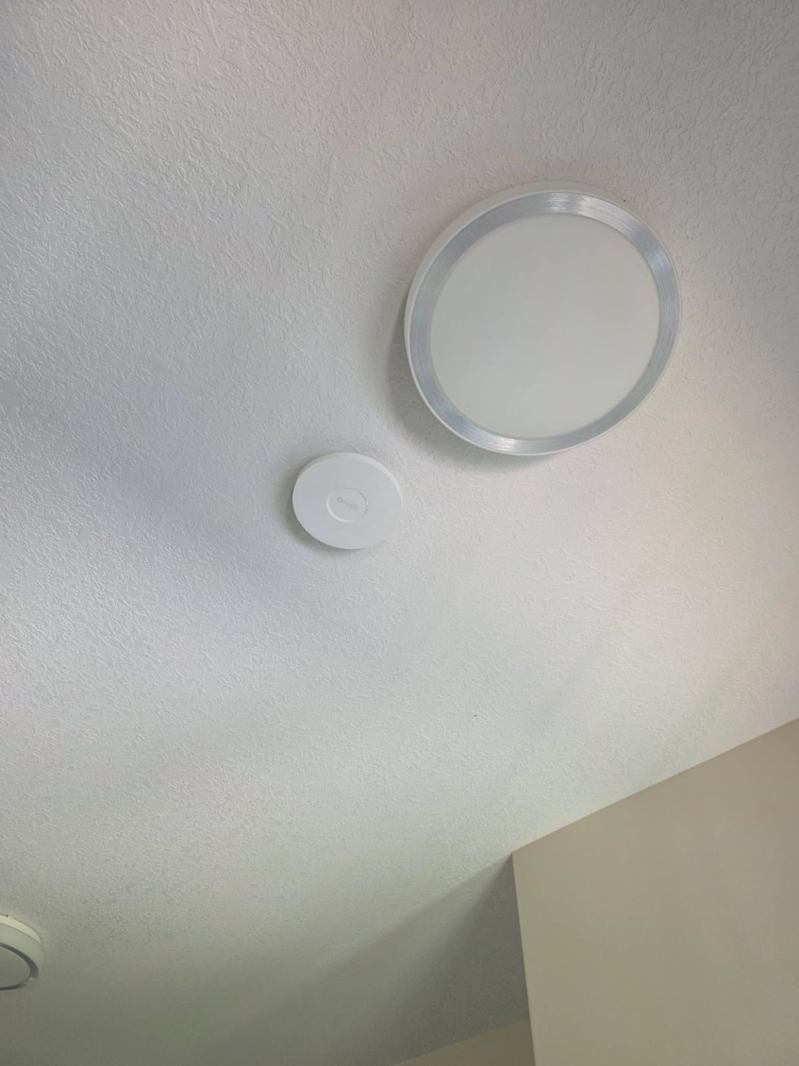 Ceiling-mounted Wi-Fi access point installed by Ready Tech
